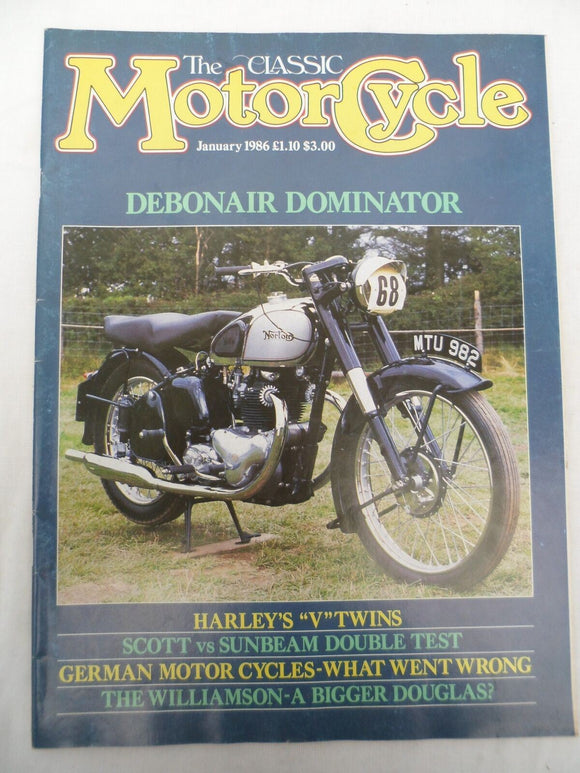 The Classic Motorcycle - Jan 1986 - Dominator - Harley V twins - Scott - Sunbeam
