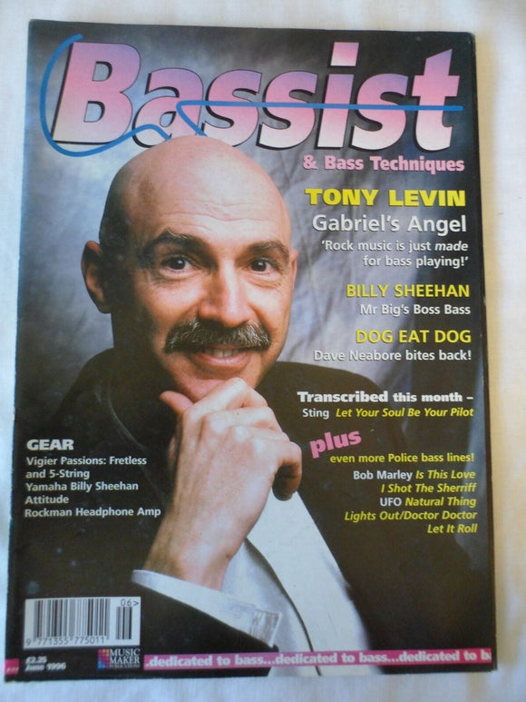 Bassist Bass Guitar Magazine - June 1996 - Tony Levin