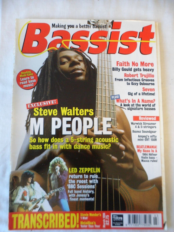 Bassist Bass Guitar Magazine - March 1998 - Steve Walters - M People