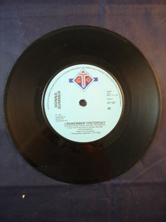 7'' Single Disco  - Donna Summer - I remember yesterday - GT 107