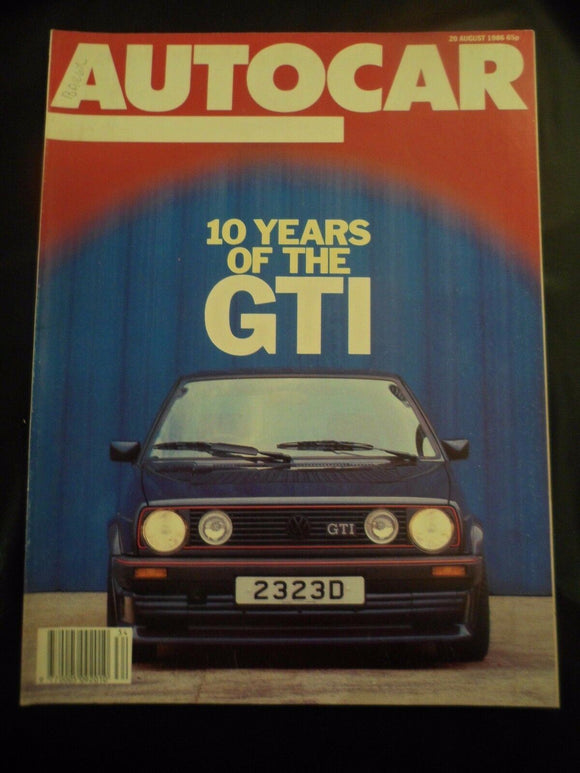 Autocar - w/e 20 August 1986 - VW Golf GTI