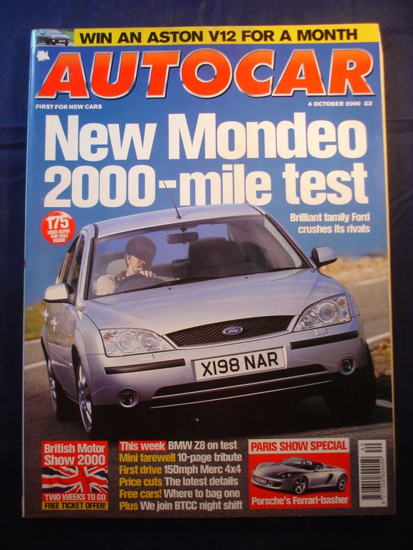 Autocar - 4th October 2000 - Mondeo - Sport Clio - BMW Z8