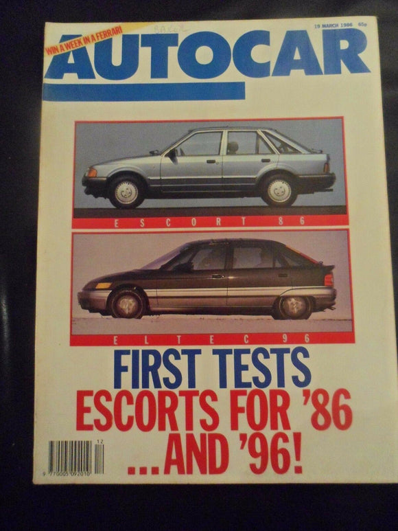 Autocar - w/e 19 March 1986 - Escort - Zagato - Audi 90