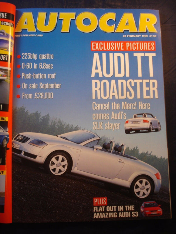 Autocar - 24th February 1999 - Audi TT - S3 - Shelby Roadster