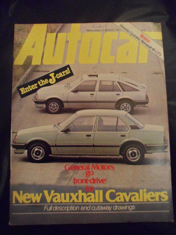 Autocar - w/e 27 August 1981 - Vauxhall Cavalier - Ginetta