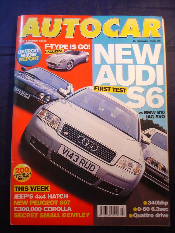 Autocar - 19th January 2000 - Audi S6 - Peugeot 607