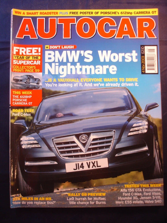 Autocar - 4th November 2003 - BMW M5 - Merc E55 Estate - Insignia