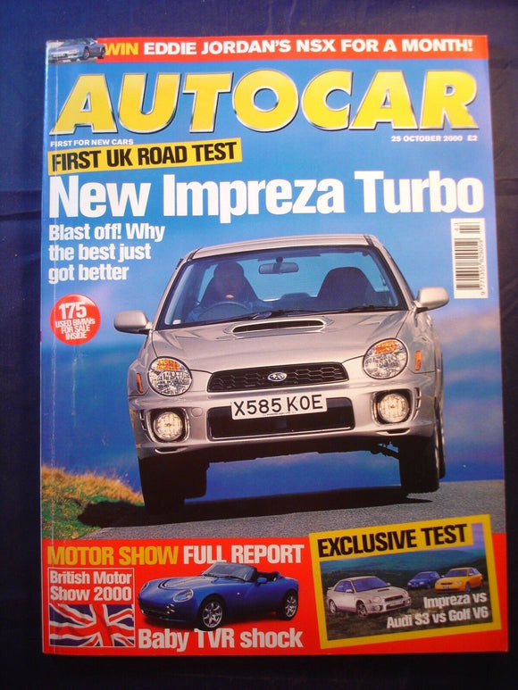 Autocar - 25th October 2000 - Impreza - Audi S3 - Golf V6