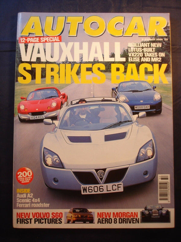 Autocar - 9th August 2000 - Lotus Exige - VX220 - MR2 - s60 - Morgan