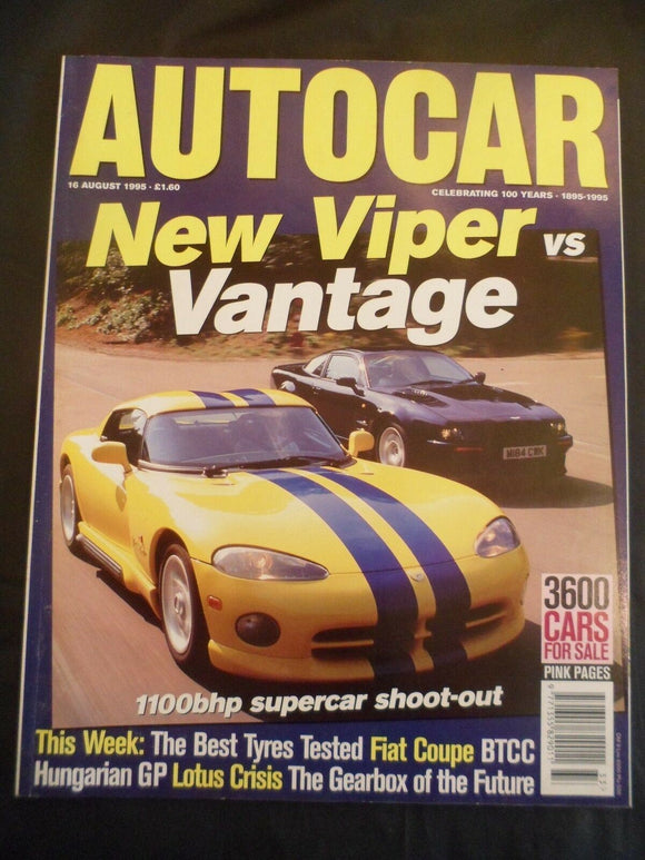 Autocar - 16 August 1995 - Viper vs Aston Vantage - Fiat Coupe 16v