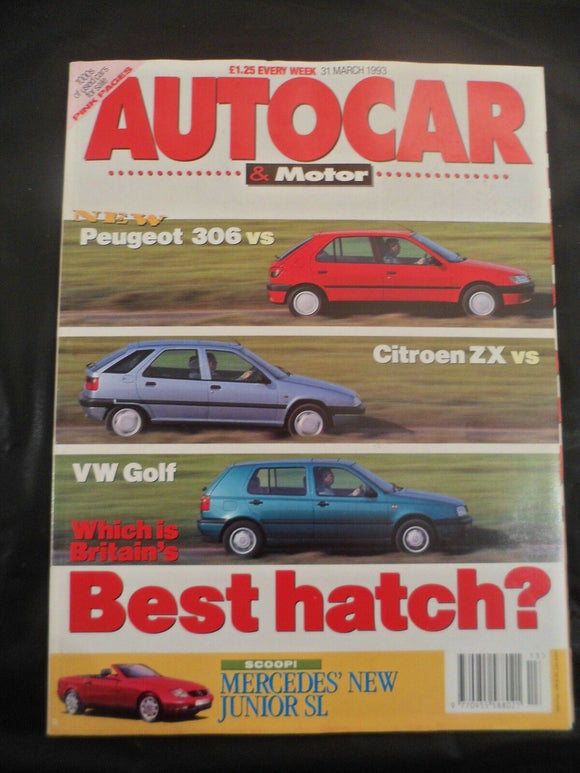 Autocar - 31 March 1993 - Golf - ZX - Peugeot 306 - best hatch - Merc SLK