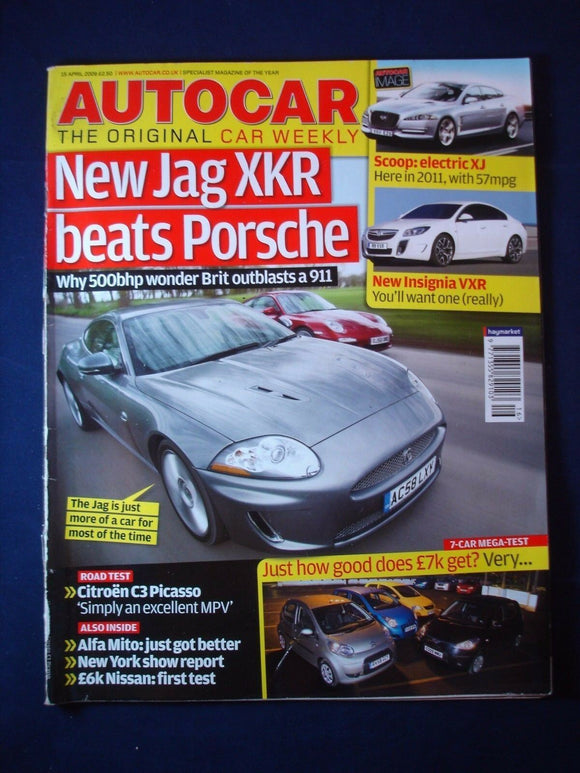 Autocar -  15th April 2009 - XKR - Porsche 911 - VXR - Picasso C3