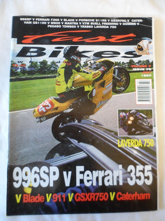 Fast Bikes - July 1997 - 996SP v Ferrari 355 - Laverda 750