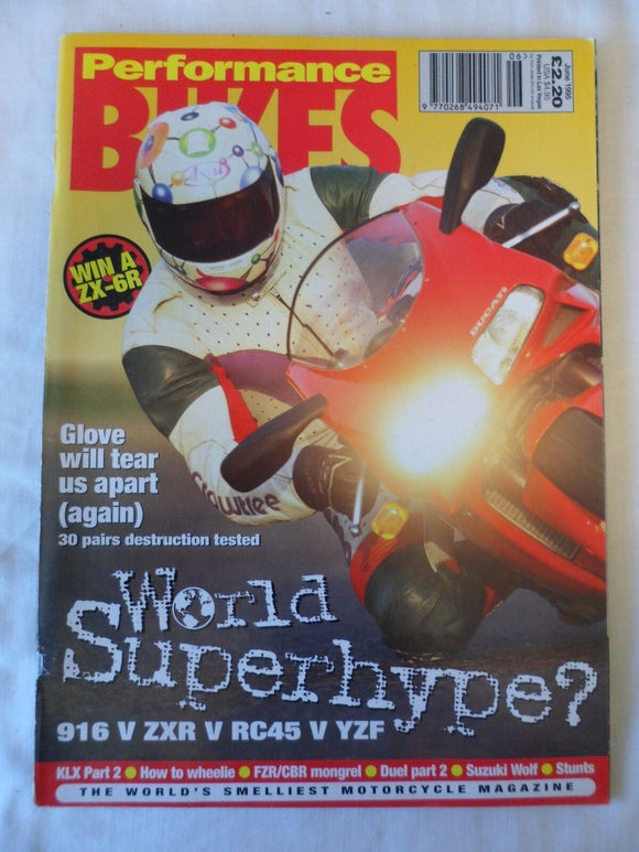 Performance Bikes - June 1995 - 916 v ZXR v RC45 v YZF