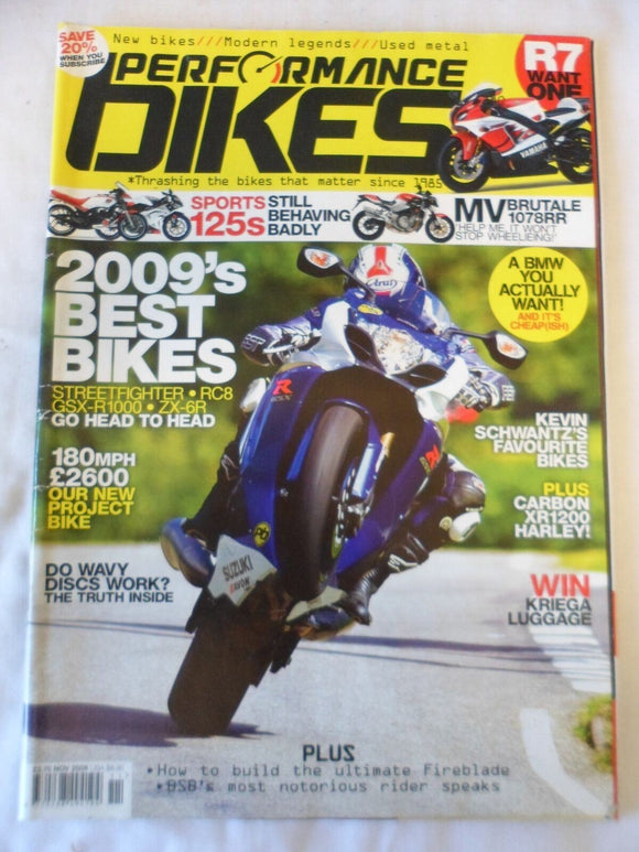 Performance Bikes - November 2009 - Sport 125s - MV 1078rr - R7 - Streetfighter