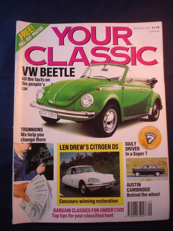 Your Classic - September 1991 - Beetle - Caterham Seven - Citroen DS