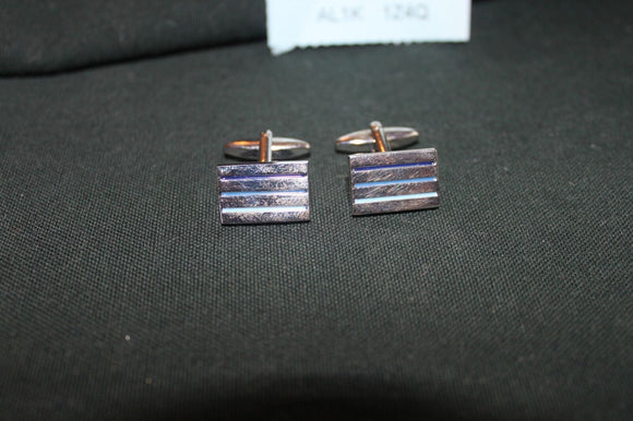 Cufflinks - Silver coloured with blue detail  - 593