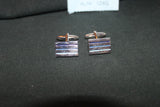 Cufflinks - Silver coloured with blue detail  - 593