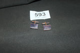 Cufflinks - Silver coloured with blue detail  - 593