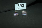Cufflinks - Silver coloured with blue detail  - 593