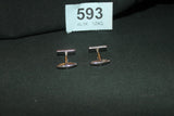 Cufflinks - Silver coloured with blue detail  - 593