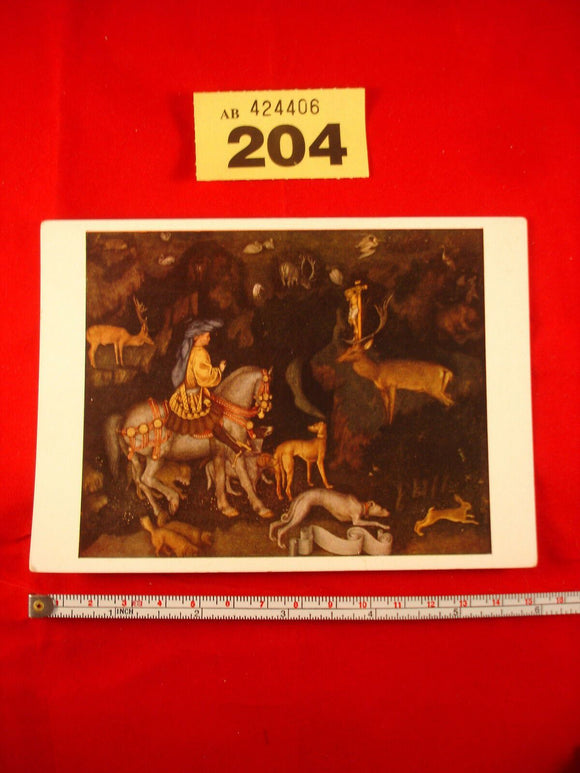 Postcard - National Gallery - 1175  - Pisanello - The vision of St. Eustace