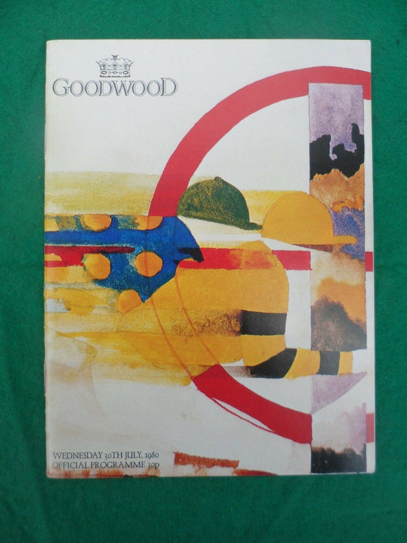 X - Horse racing - Race Card - Goodwood - 30 July 1980 -