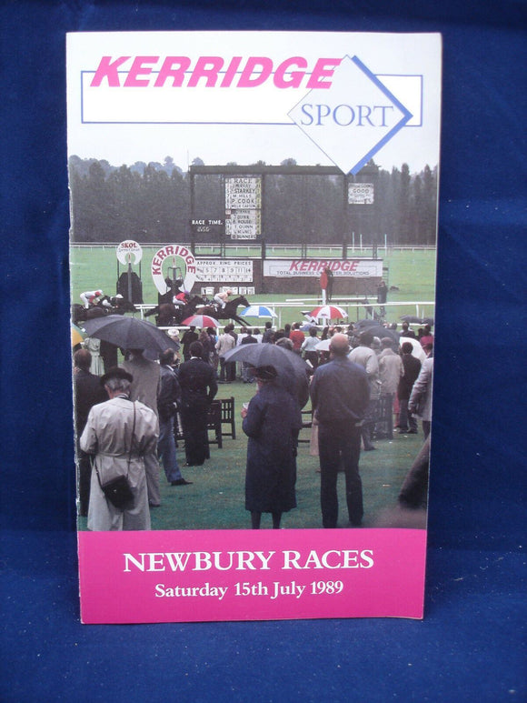 Horse racing - Race Card - Newbury - July 15th 1989 - Kerridge Sport