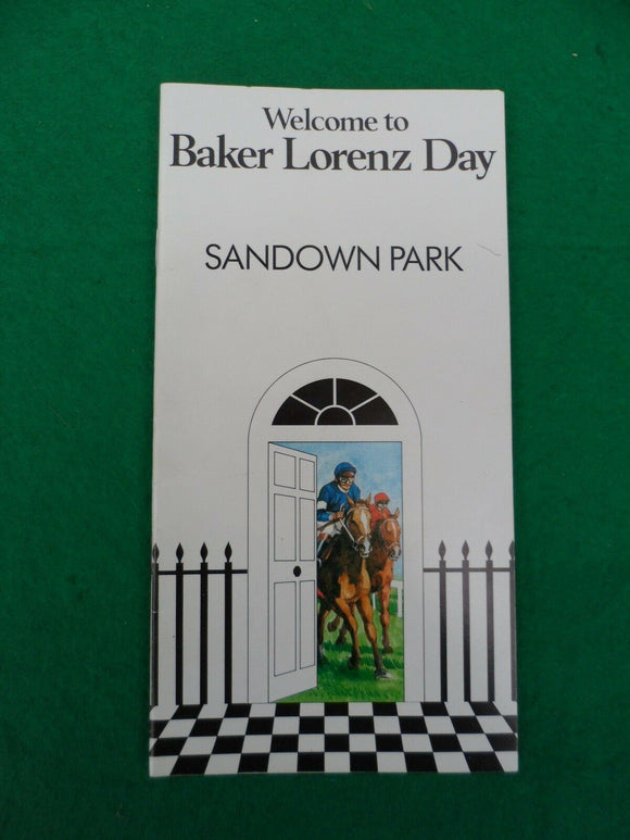 X - Horse racing - Race Card - Sandown - 13 June 1987 - Baker Lorenz