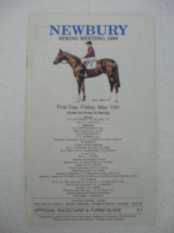 Horse racing - Race Card - Newbury - May 15 1998 -