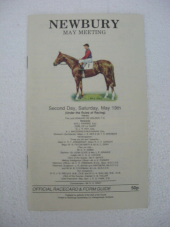 Horse racing - Race Card - Newbury - May 19 1990 -