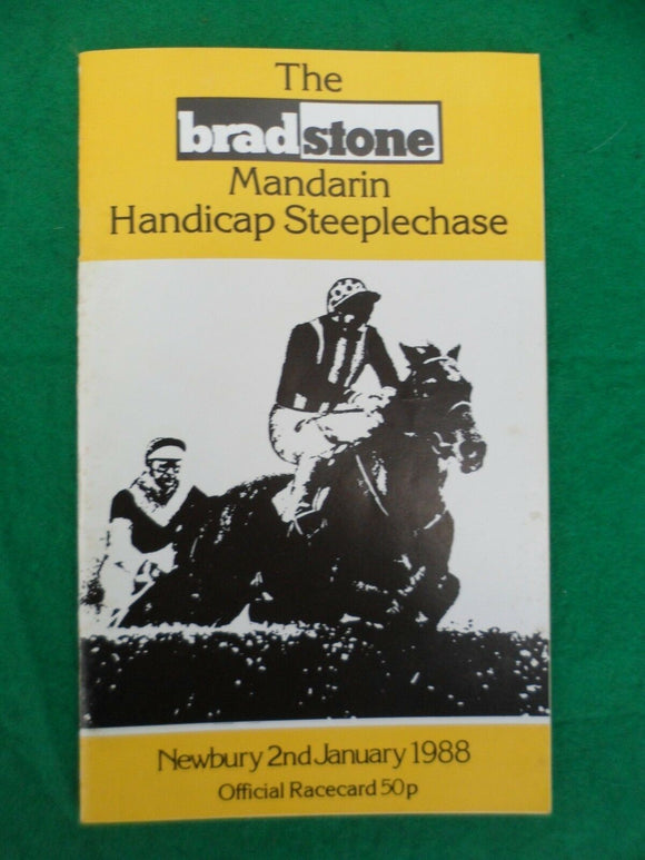 X - Horse racing - Race Card - Newbury - 2 January 1988 - Mandarin Handicap
