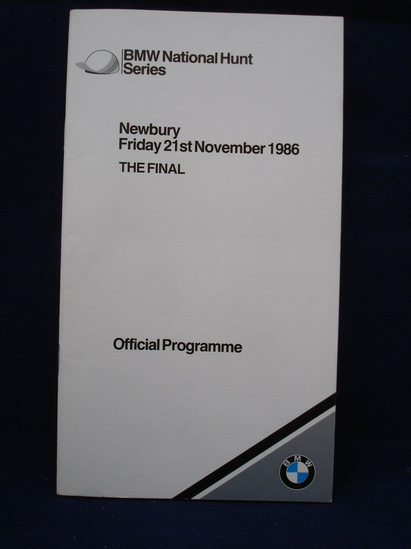 Horse racing - Race Card - Newbury - 21st November 1986 - The Final - BMW