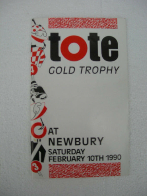 Horse racing - Race Card - Newbury - February 10 1990 - Gold Trophy