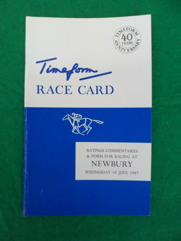 X - Horse racing - Timeform Race Card - Newbury - 10 June 1987