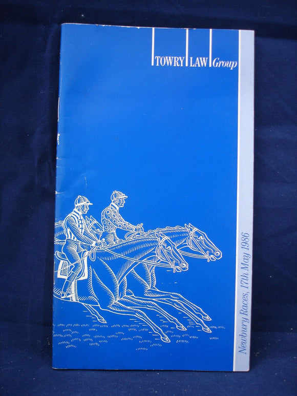 Horse racing - Race Card - Newbury - 17th May 1986 - Towry Law