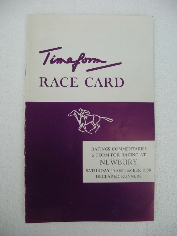 X - Horse racing - Timeform Race Card - Newbury - 17 September 1988