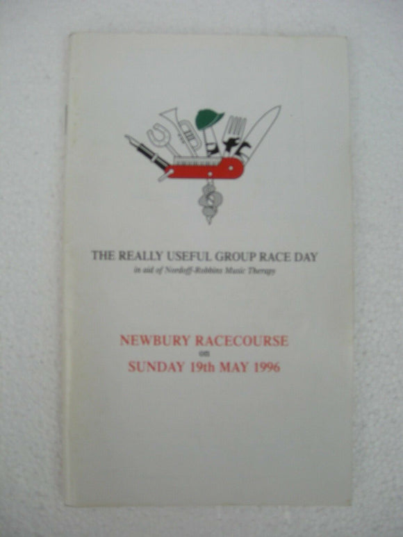 Horse racing - Race Card - Newbury - May 19 1996 - Really Useful Group