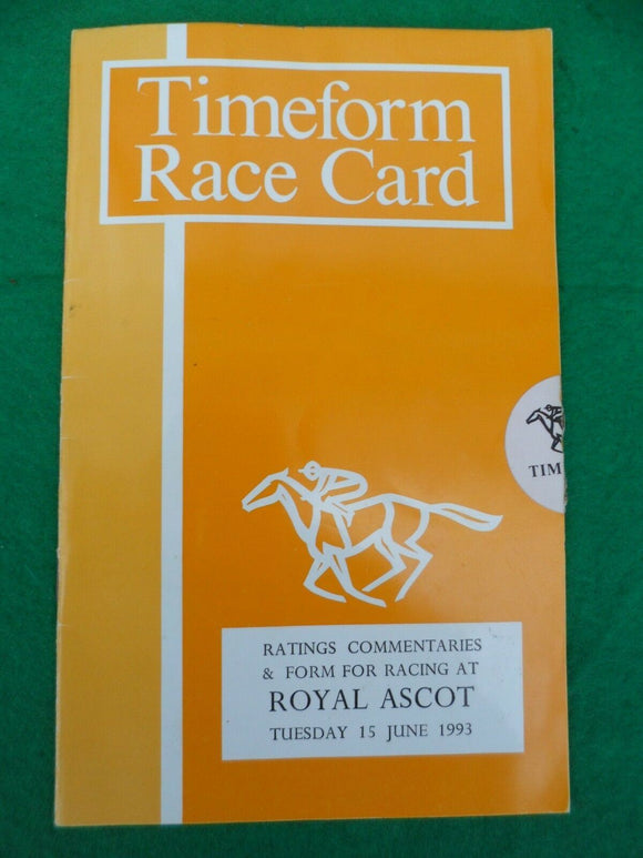 X - Horse racing - Timeform Race Card - Ascot - 15 June 1993