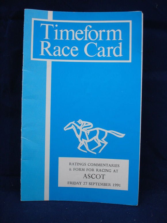 Horse racing - Timeform Race Card - Ascot - 27th September 1991