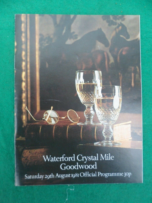 X - Horse racing - Race Card - Goodwood - 29 August 1981 - Waterford Crystal