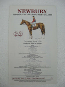 Horse racing - Race Card - Newbury - June 27 1996 -