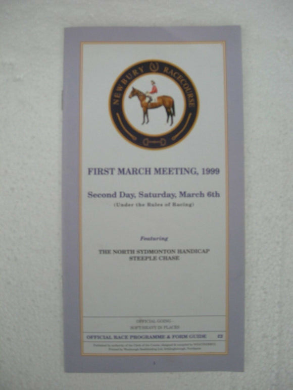 Horse racing - Race Card - Newbury - March 6 1999