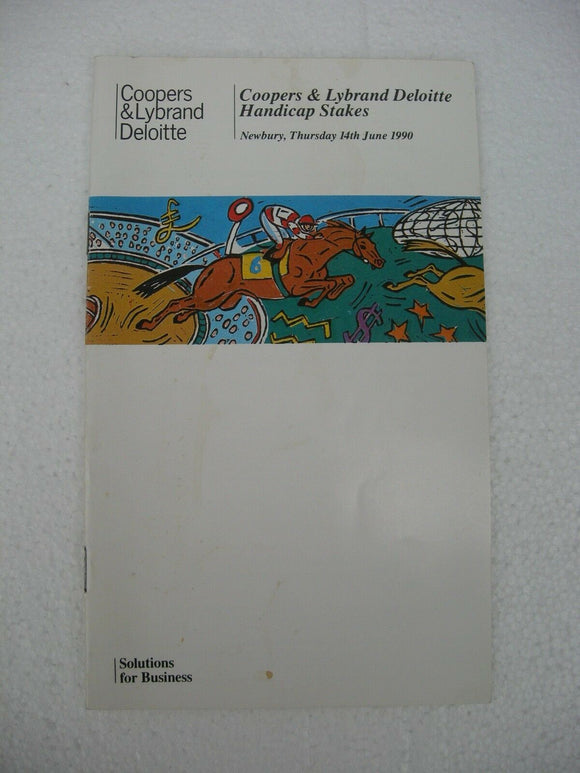 Horse racing - Race Card - Newbury - June 14 1990 -
