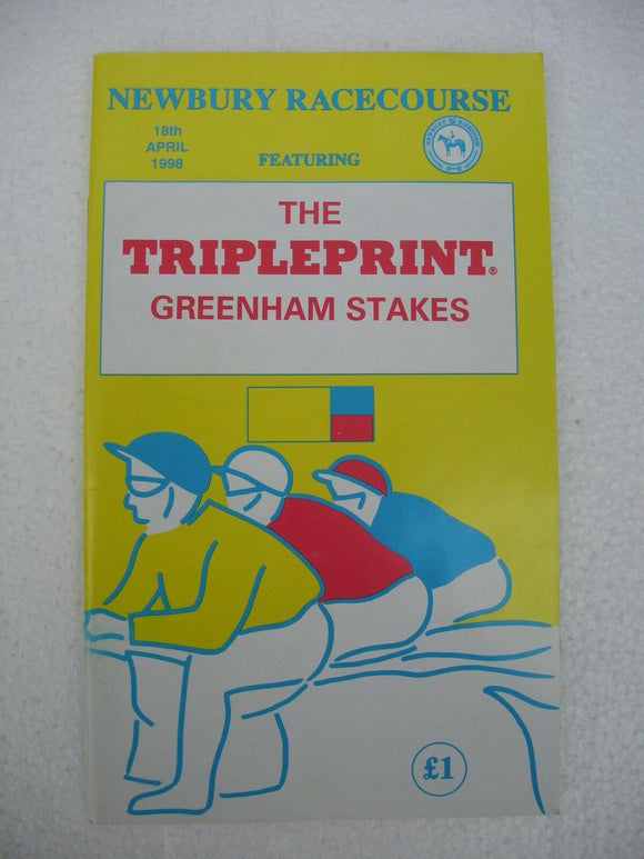 Horse racing - Race Card - Newbury - April 18 1998 - Greenham Stakes
