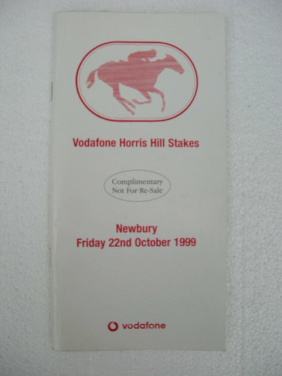 Horse racing - Race Card - Newbury - October 22 1999 -  Norris Hill