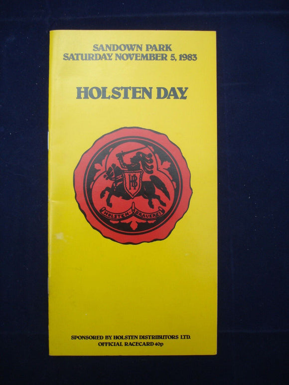 Horse racing - Race Card - Sandown - November 5th 1983 - Holsten Day