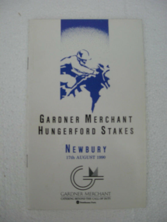 Horse racing - Race Card - Newbury - August 17 1990 - Hungerford stakes