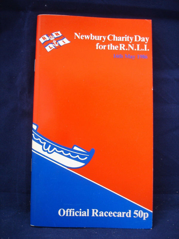 Horse racing - Race Card - Newbury - 16th May 1986 - R.N.L.I charity day