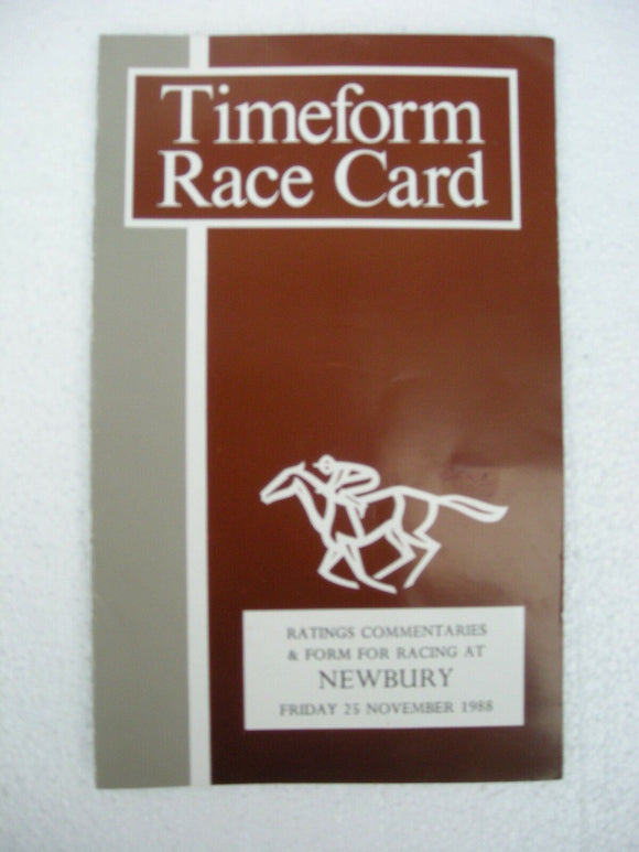 X - Horse racing - Timeform Race Card - Newbury - 25 November 1988